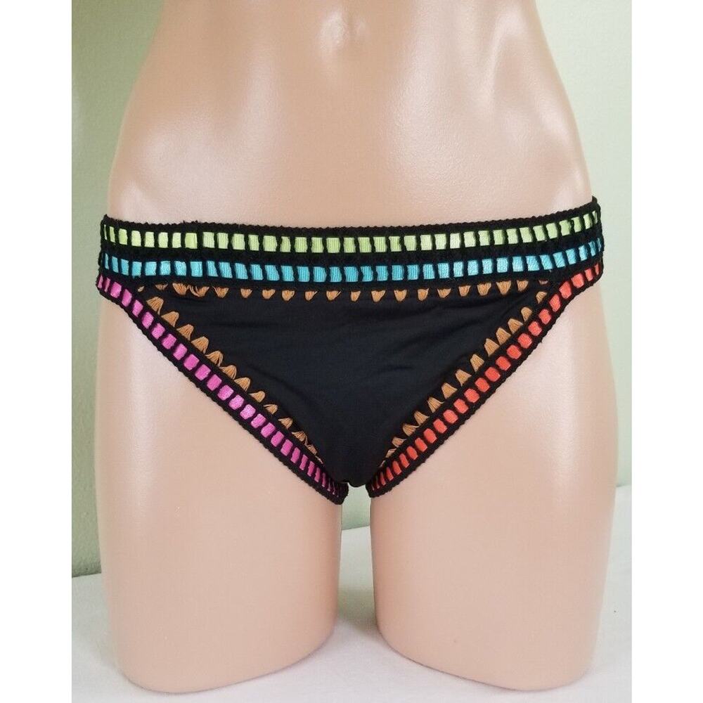 Bar III Be-Weave It black bikini bottom size XS